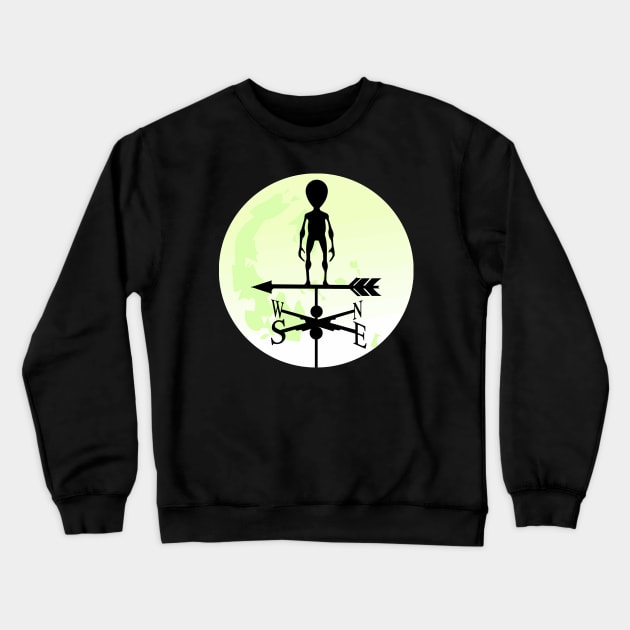 Alien Moon Weathervane Crewneck Sweatshirt by Nuletto